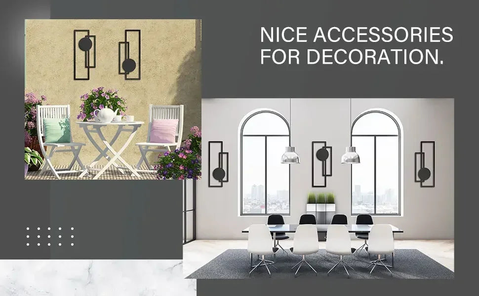 2Pcs Metal Wall Decoration Metal Wall Art Minimalist Wall Art Abstract Metal Vertical Decorations Sculptures Geometric The Home Essentials