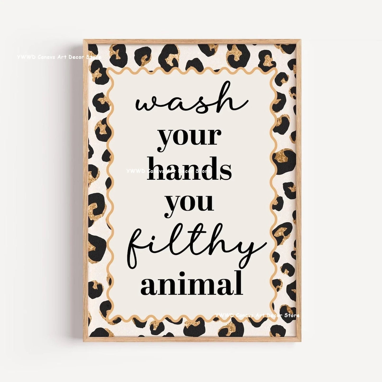 Wash Your Paws Black Cat Animal Canvas Print Funny Bathroom Quote Wall Art Poster for Modern Living Room Toilet Home Decor Gifts The Home Essentials