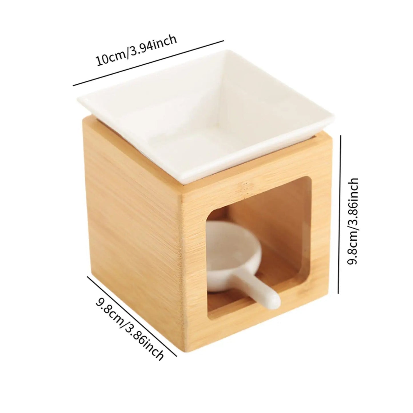 Ceramic Candle Holder Essential Oil Burner Diffuser Furnace Warmer Tealight Candle Wood Base Lamp Porcelain Living Room Decor The Home Essentials