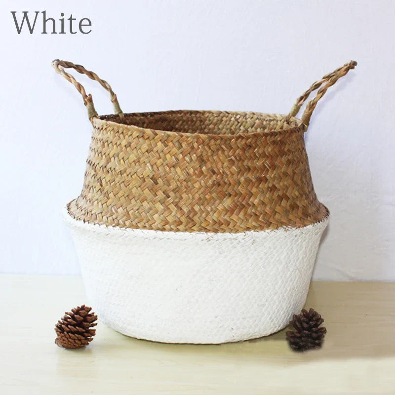 New Straw Weaving Flower Plant Pot Basket Grass Planter Basket Indoor Outdoor Flower Pot Plant Containers Dirty Basket The Home Essentials