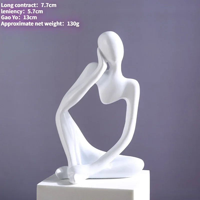 Sand Color The Thinker Abstract Statues Sculptures Yoga Figurine Nordic Living Room Home Decor Decoration Maison Desk Ornaments The Home Essentials