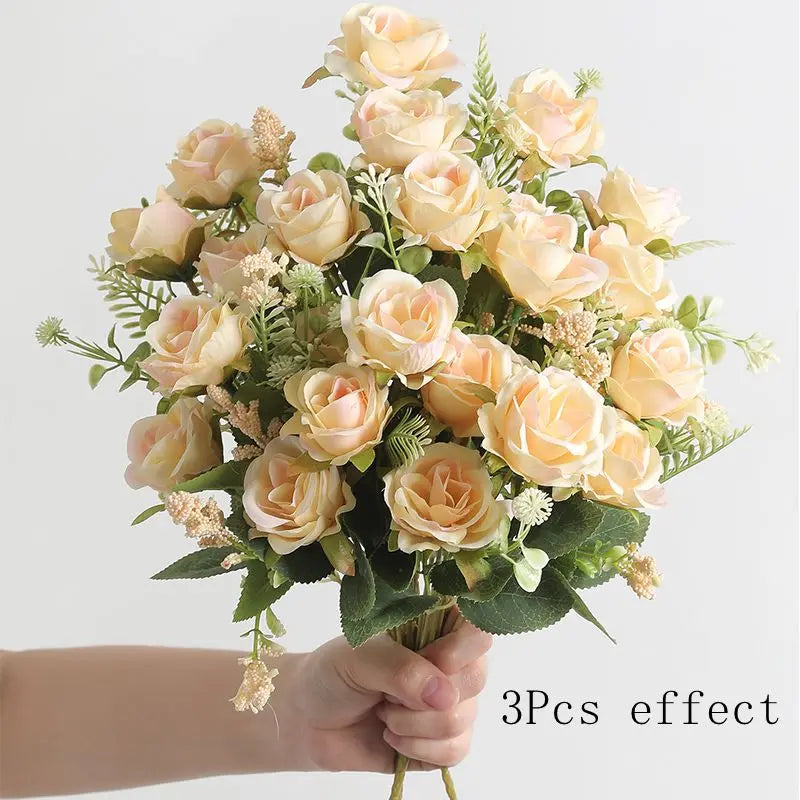 30cm Rose White Silk Bouquet Peony Artificial Flower 5 Big Head 4 Small Bud Wedding Brides Home Decoration Artificial Flower The Home Essentials