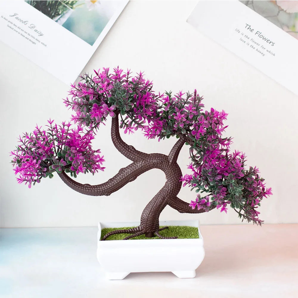 Artificial Plants Decoration Potted Bonsai Small Tree Pot Fake Plant Potted zen garden Ornaments Table Home Room Decoration The Home Essentials