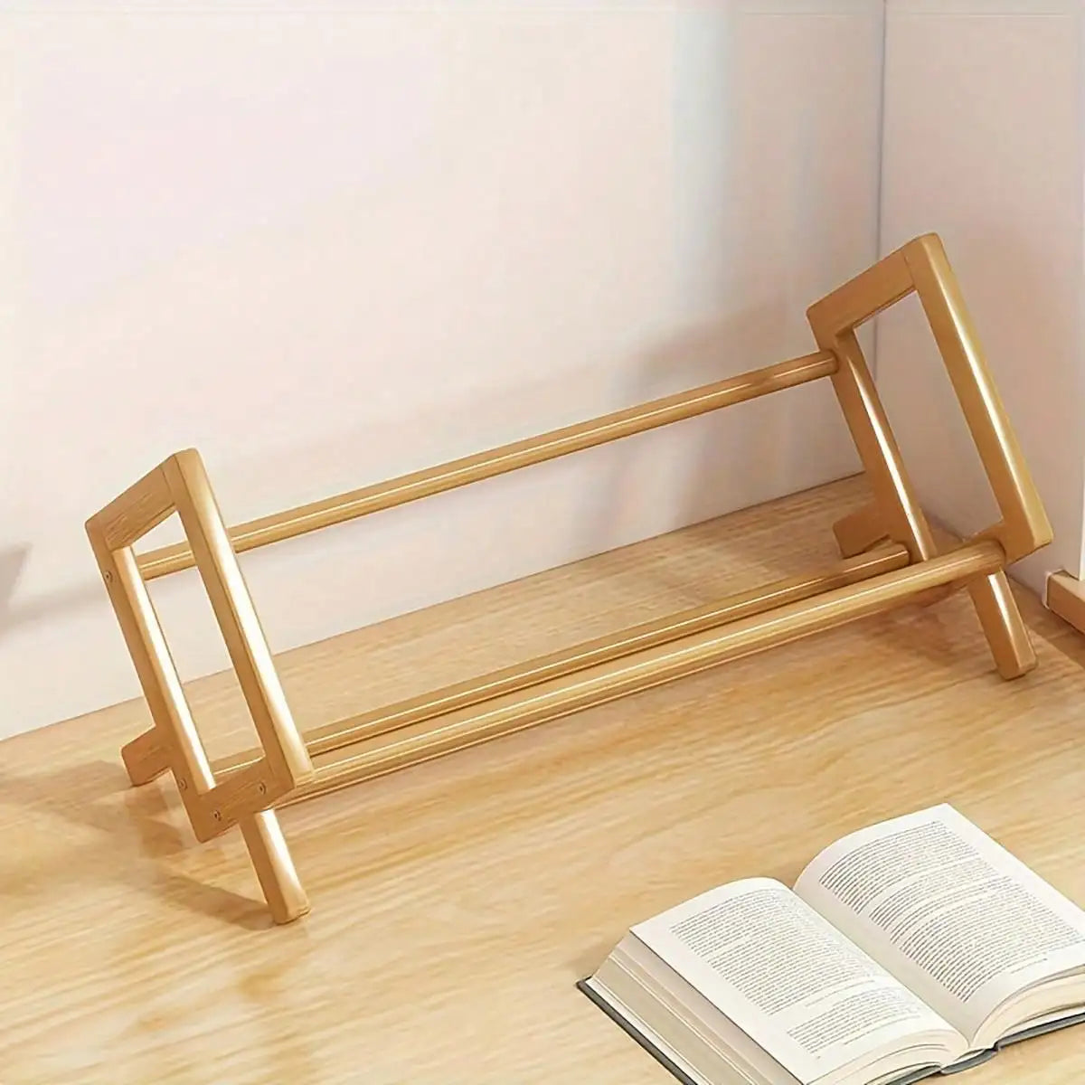 Desktop Bookshelf Home Living Room Small Decoration Bamboo Decorative Shelf Desk Multi-shelf Bookcase Storage Shelf The Home Essentials