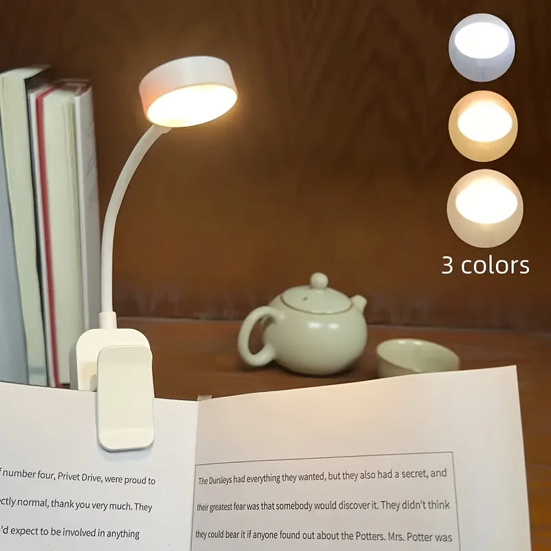 1pc USB Charging Adjustable Reading Light -3 Color Modes, Eye Protection LED, Portable Book Night Light, Office Study Supplies