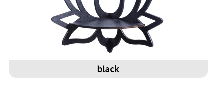 Wooden Lotus Hollow Decorative Rack Aromatherapy Organiser Essential Oil Candle Holder Wall Mounted Shelf Corner Shelf The Home Essentials