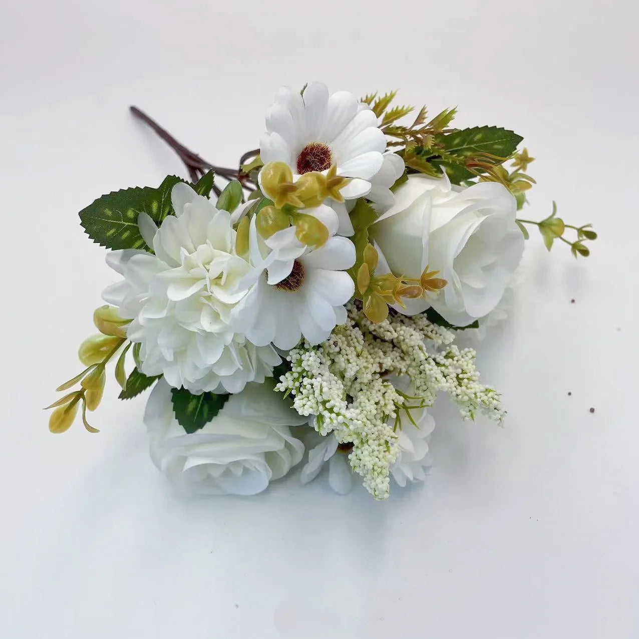 7-Forked Artificial Rose Hydrangea Handheld Flower Fillet Rose Dried Flower Silk Flower Daisy Wedding Decoration Flower Bouquet The Home Essentials