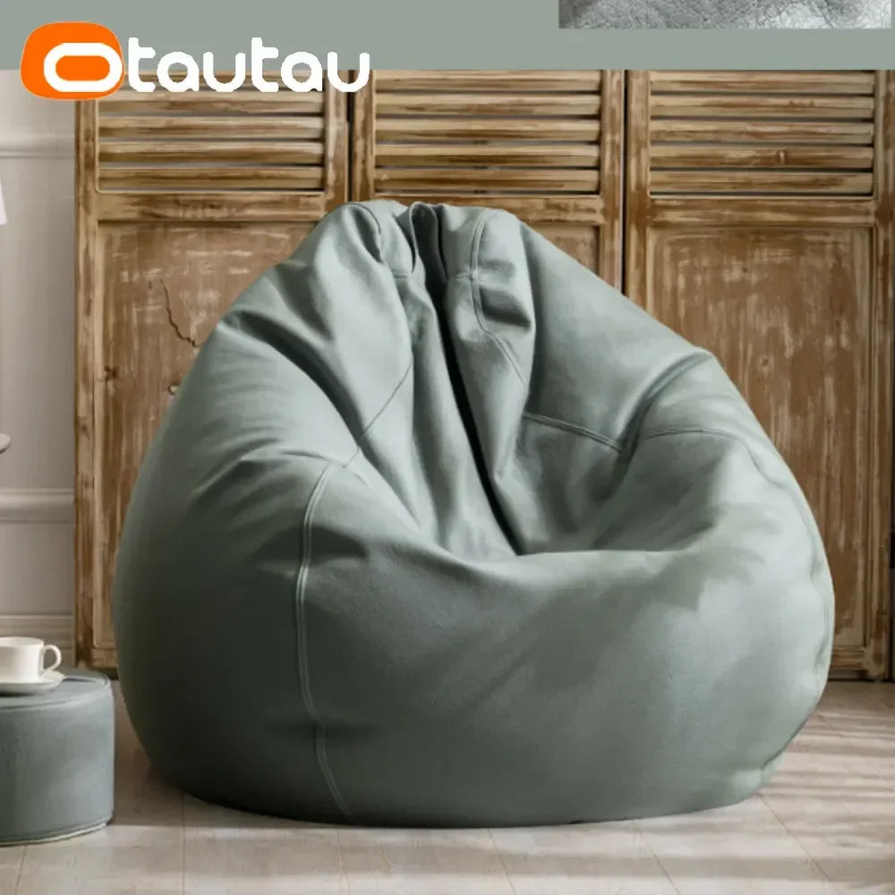 OTAUTAU 2.3ft 70cm Faux Leather Bean Bag Sofas with Filler Comfy Beanbag Sofa Puff Floor Seat Chaise Lounge Pouf Chair DD004 The Home Essentials