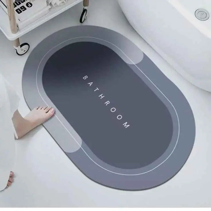 Super Absorbent Round Bath Mat | Non-Slip Quick Dry Bathroom Rug | Soft Napa Faux Velvet Floor Mat for Bathroom, Kitchen & Entrance – 40x60cm
