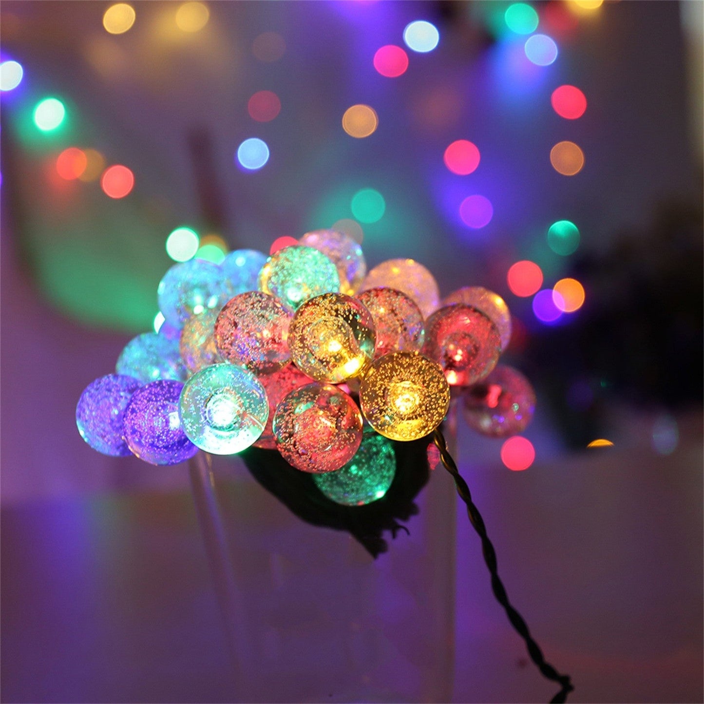 Solar Bubble Balls Lamp String Lights Outdoor Water Drops Outdoor Waterproof Orb Christmas Lights Patio Holiday Party The Home Essentials