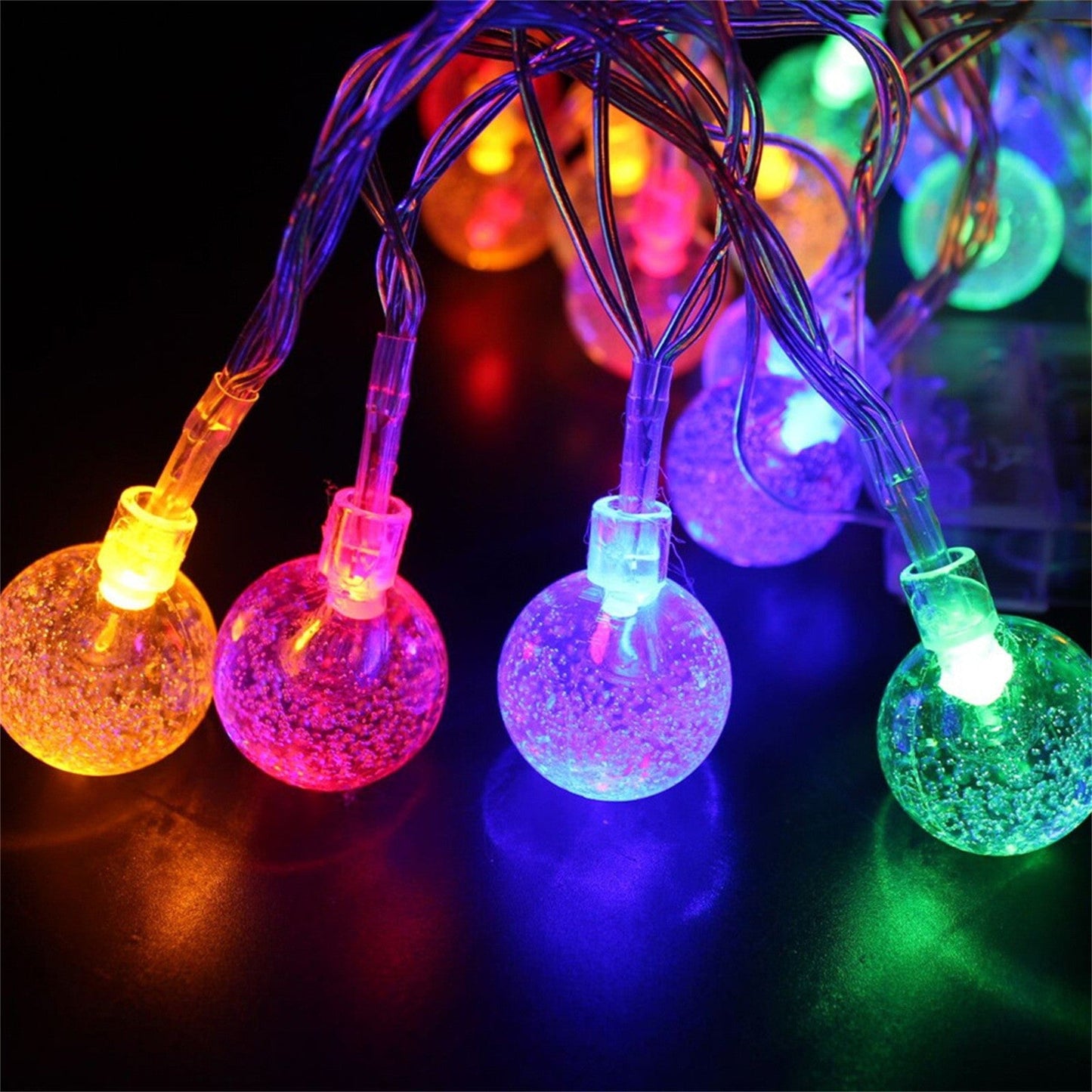 Solar Bubble Balls Lamp String Lights Outdoor Water Drops Outdoor Waterproof Orb Christmas Lights Patio Holiday Party The Home Essentials