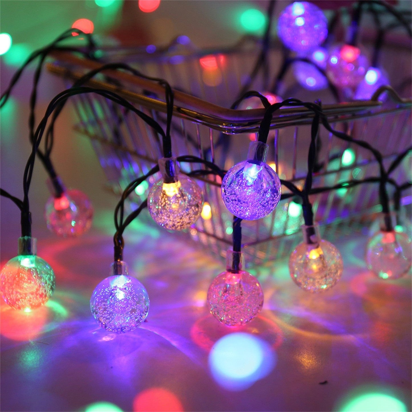 Solar Bubble Balls Lamp String Lights Outdoor Water Drops Outdoor Waterproof Orb Christmas Lights Patio Holiday Party The Home Essentials