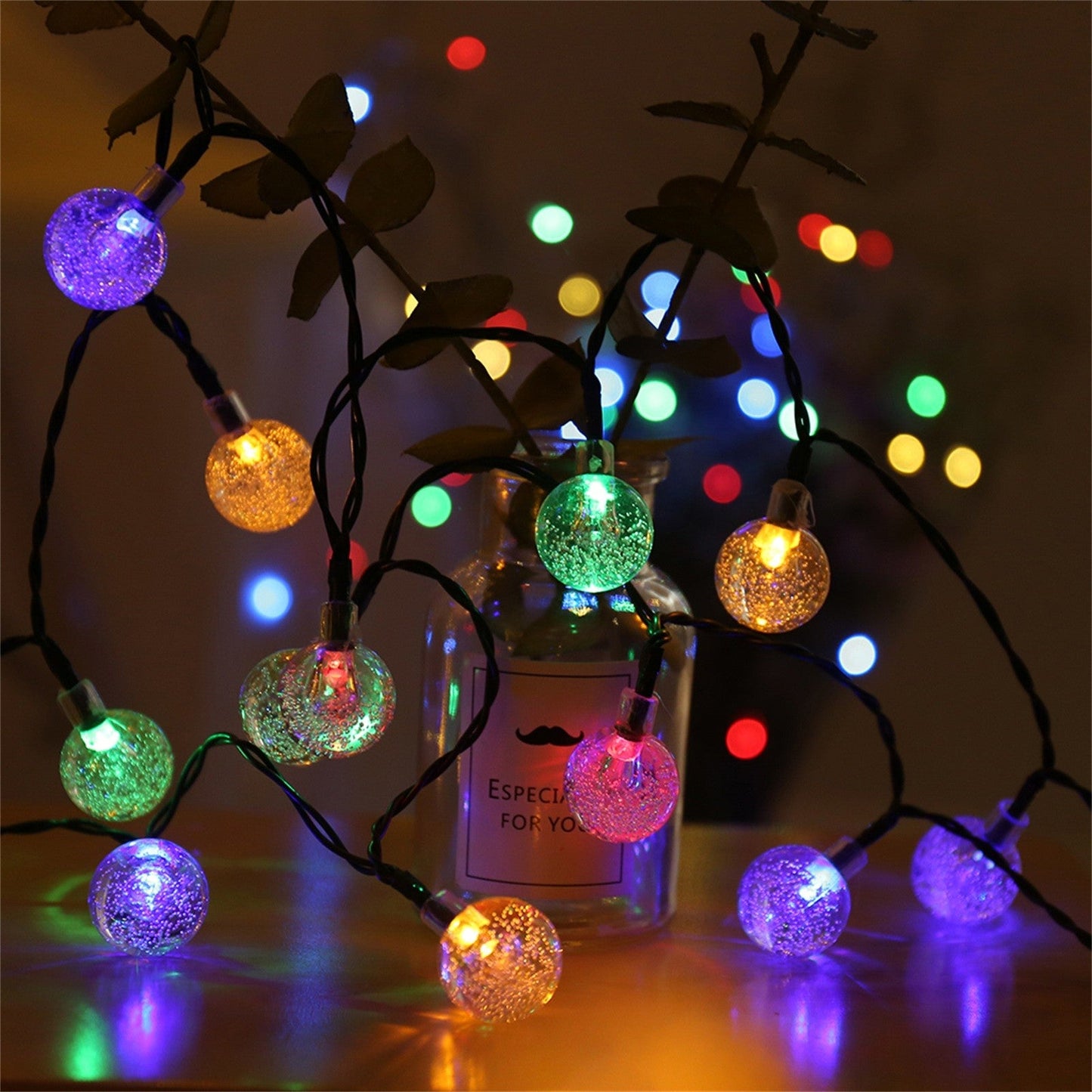 Solar Bubble Balls Lamp String Lights Outdoor Water Drops Outdoor Waterproof Orb Christmas Lights Patio Holiday Party The Home Essentials