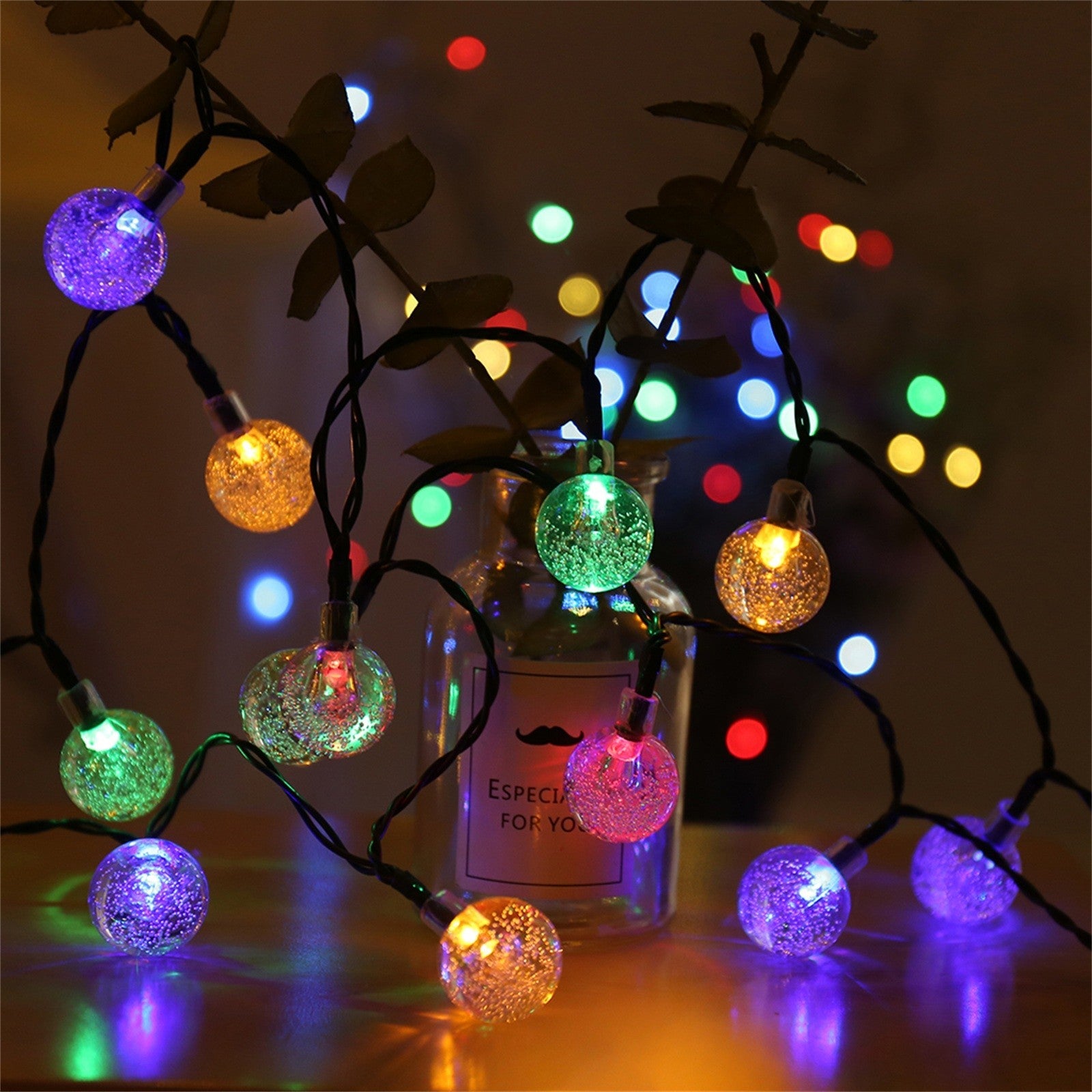 Solar Bubble Balls Lamp String Lights Outdoor Water Drops Outdoor Waterproof Orb Christmas Lights Patio Holiday Party The Home Essentials