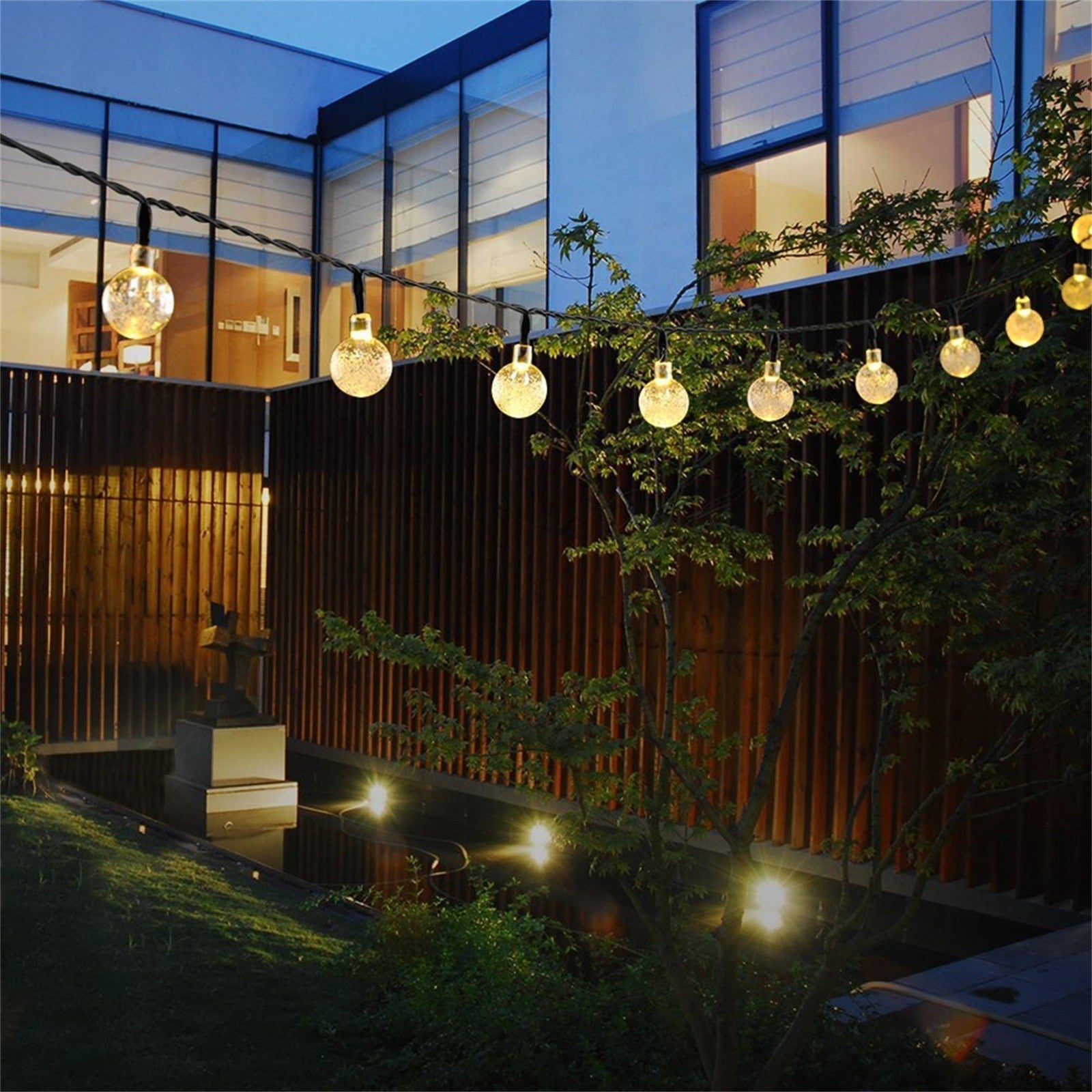 Solar Bubble Balls Lamp String Lights Outdoor Water Drops Outdoor Waterproof Orb Christmas Lights Patio Holiday Party The Home Essentials