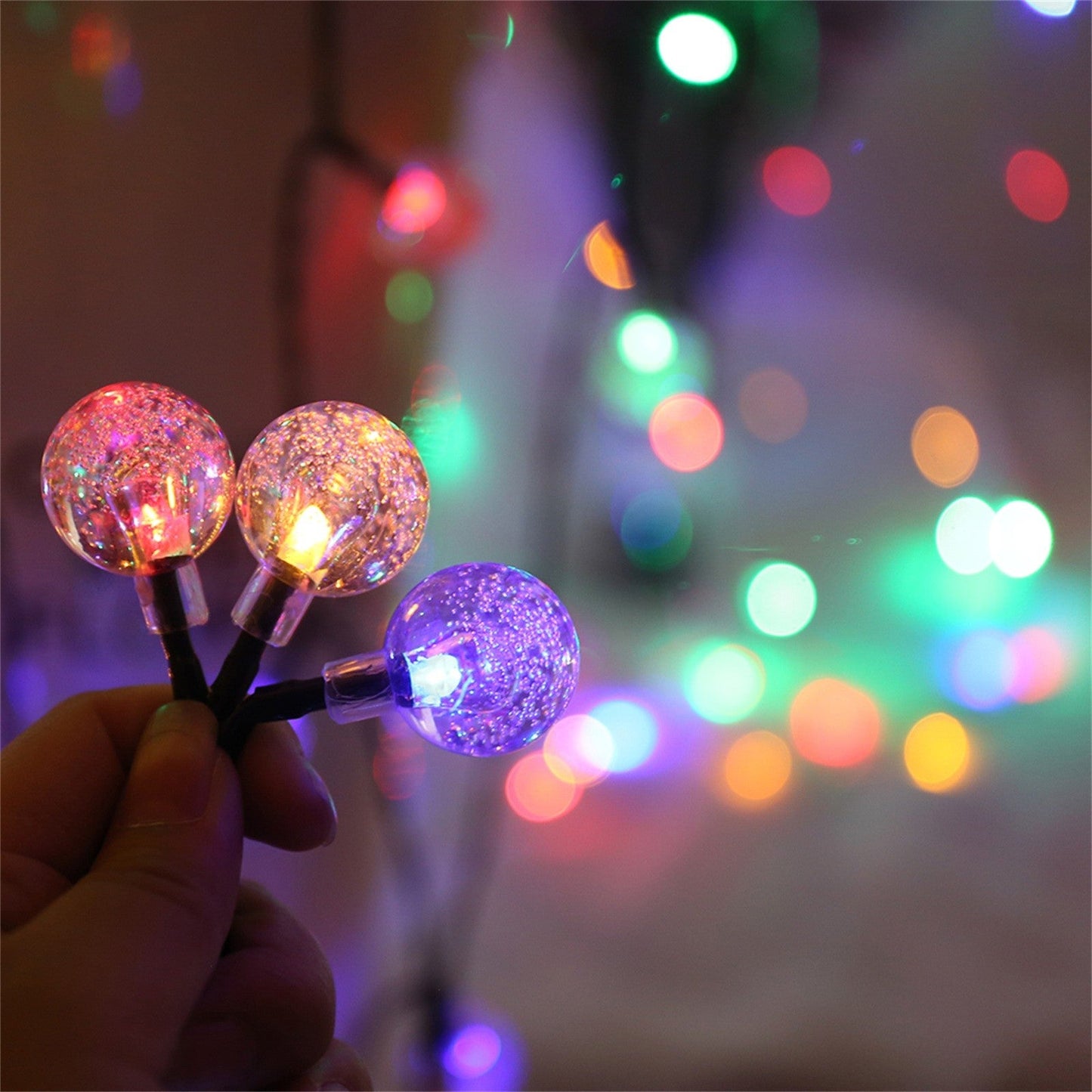 Solar Bubble Balls Lamp String Lights Outdoor Water Drops Outdoor Waterproof Orb Christmas Lights Patio Holiday Party The Home Essentials