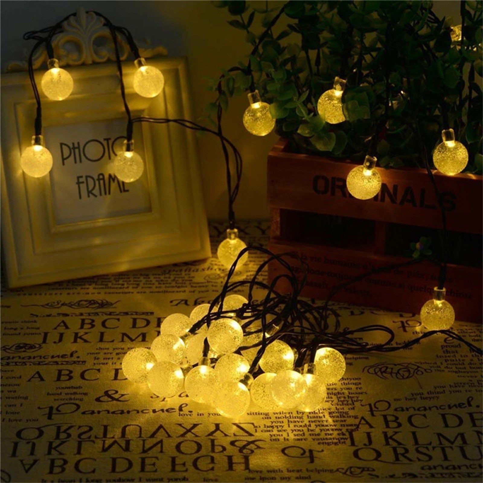 Solar Bubble Balls Lamp String Lights Outdoor Water Drops Outdoor Waterproof Orb Christmas Lights Patio Holiday Party The Home Essentials
