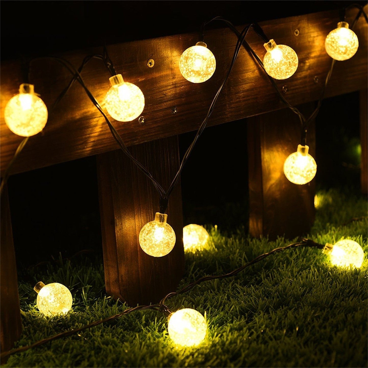 Solar Bubble Balls Lamp String Lights Outdoor Water Drops Outdoor Waterproof Orb Christmas Lights Patio Holiday Party The Home Essentials
