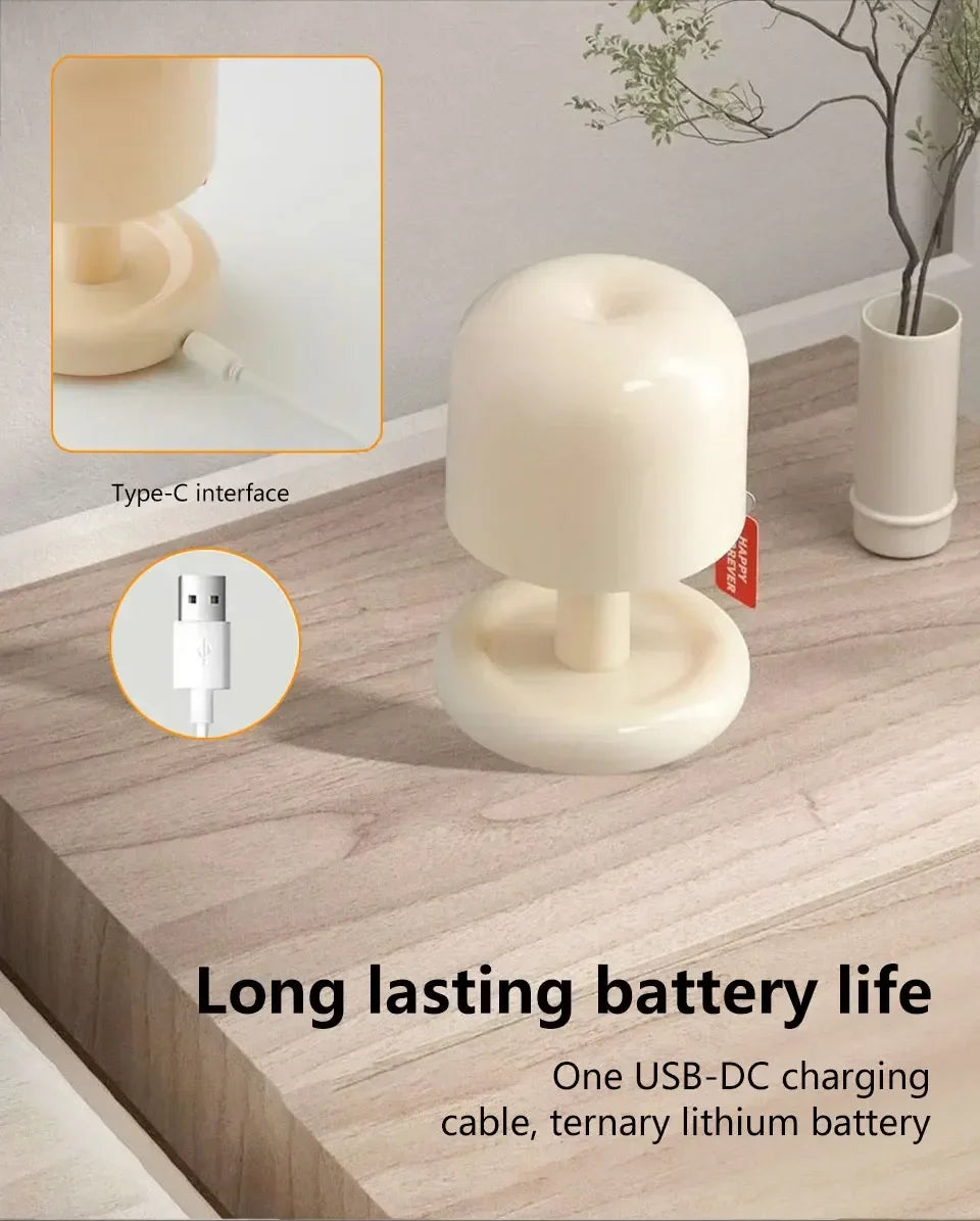 Mini Desktop Sunset Night Lamp Creative USB Rechargeable Mushroom Style Led Night Light for Coffee Bar Home Decor Bedroom
