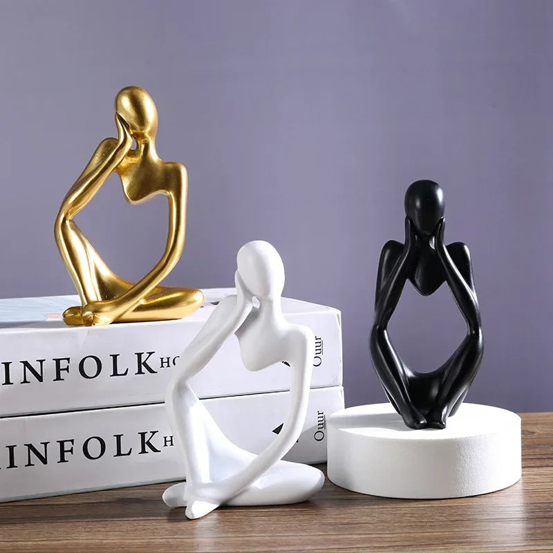 Sand Color The Thinker Abstract Statues Sculptures Yoga Figurine Nordic Living Room Home Decor Decoration Maison Desk Ornaments The Home Essentials