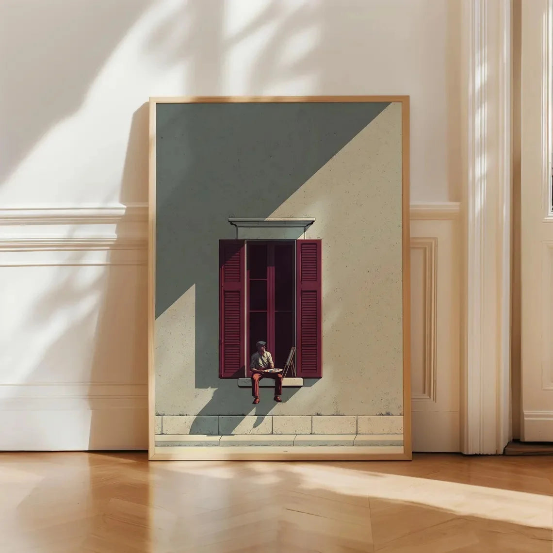 Modern Minimalist Style Color Block Windowsill Figure Canvas Painting Abstract Geometric Colorful Window Figure Art Poster Decor The Home Essentials