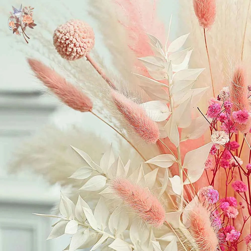 Pink White Dried Flowers Mariage Bouquet Centerpieces for Weddings Natural Pampas Grass Real Gypsophile Nordic Boho Home Decor