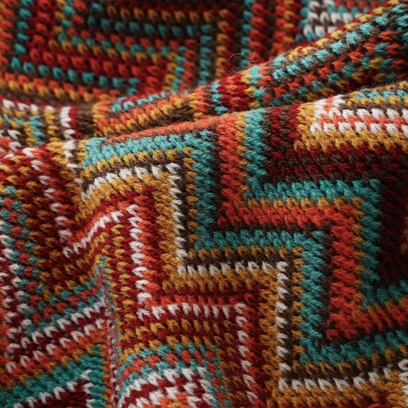 Nordic Knitted Blanket Soft Summer Air Conditioning Sofa Bed Plaid Travel Nap Cozy Blanket with Tassels for Comforter Decor The Home Essentials
