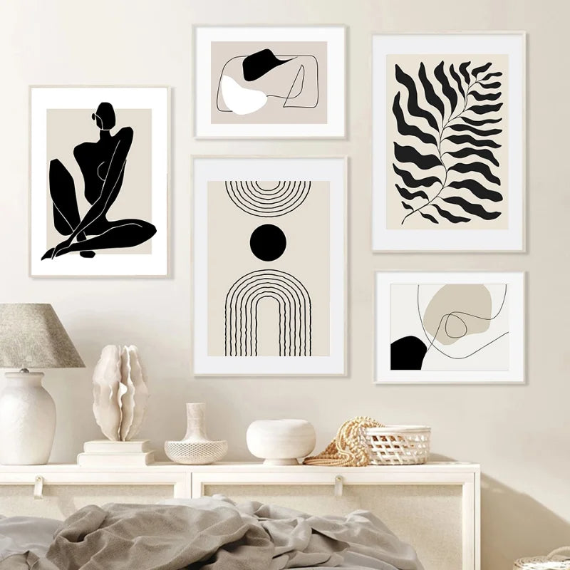 Geometric Leaf Rainbow Abstract Boho Canvas Prints Bohemia Line Poster Nordic Room Wall Aesthetics Art Painting For Home Decor The Home Essentials