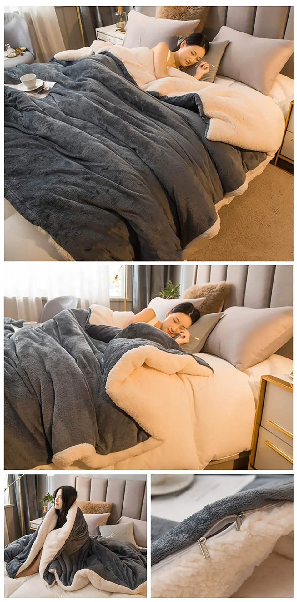 Wool Throw Blanket Keep Warm Winter Bed Blankets Double Sided Queen Duvet Cover Camping Double Bed Cover Bedspread On The Bed The Home Essentials