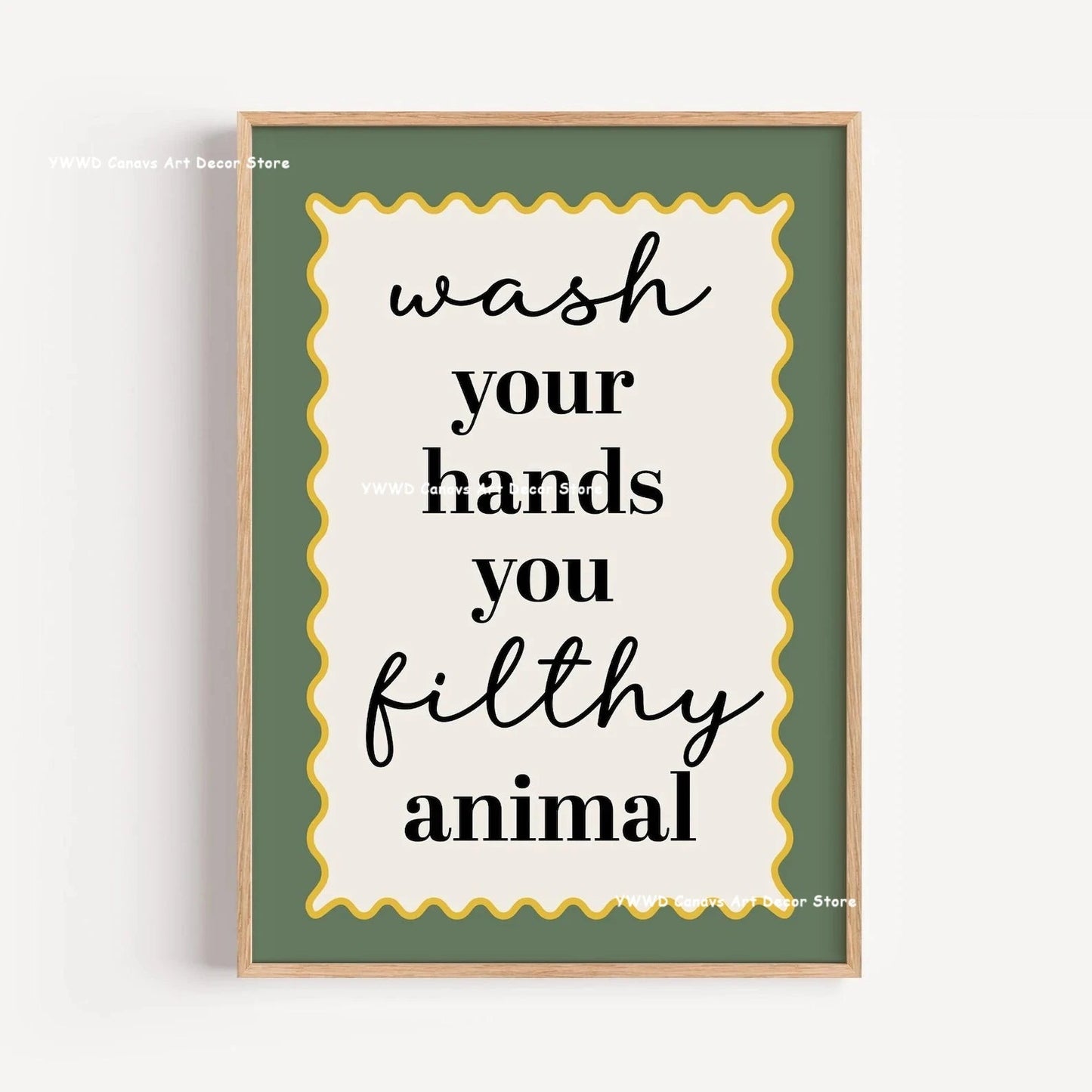 Wash Your Paws Black Cat Animal Canvas Print Funny Bathroom Quote Wall Art Poster for Modern Living Room Toilet Home Decor Gifts The Home Essentials