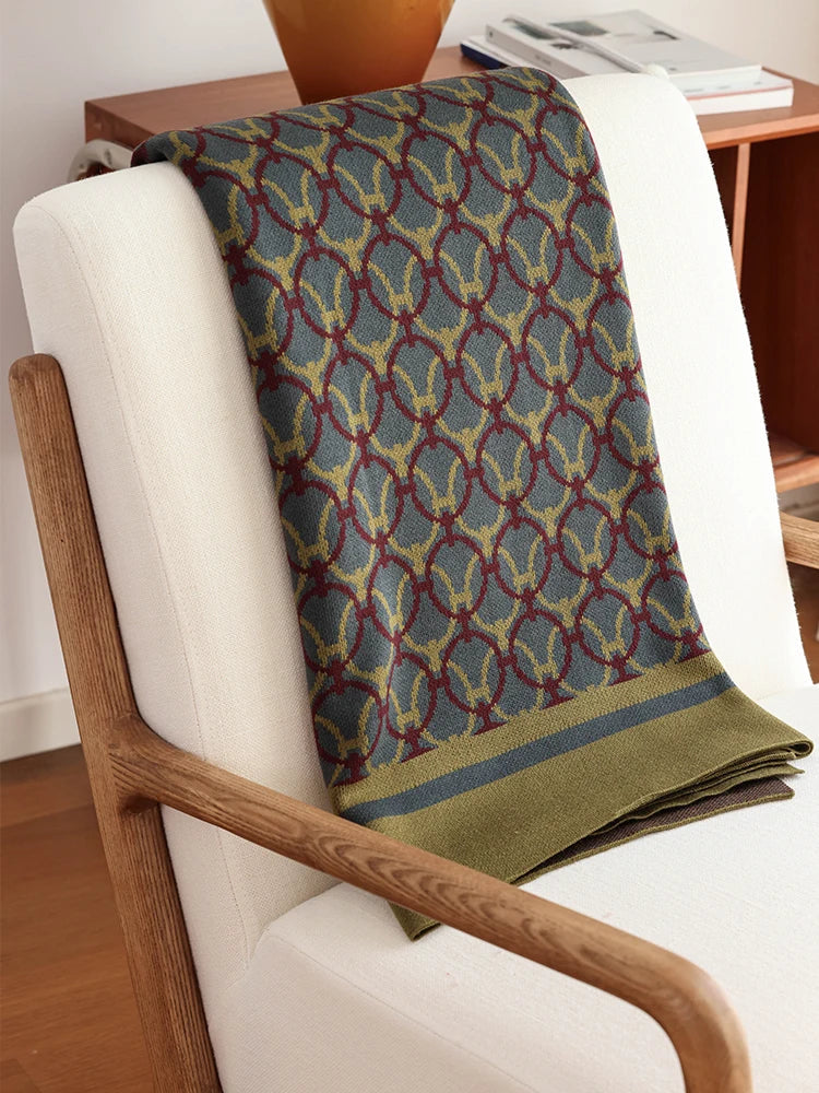 BENMO HOUSE Retro  Knitted Sofa Cover Blanket Air Conditioned Nap Blanket Spring Summer Seasonal Universal Geometry P... The Home Essentials