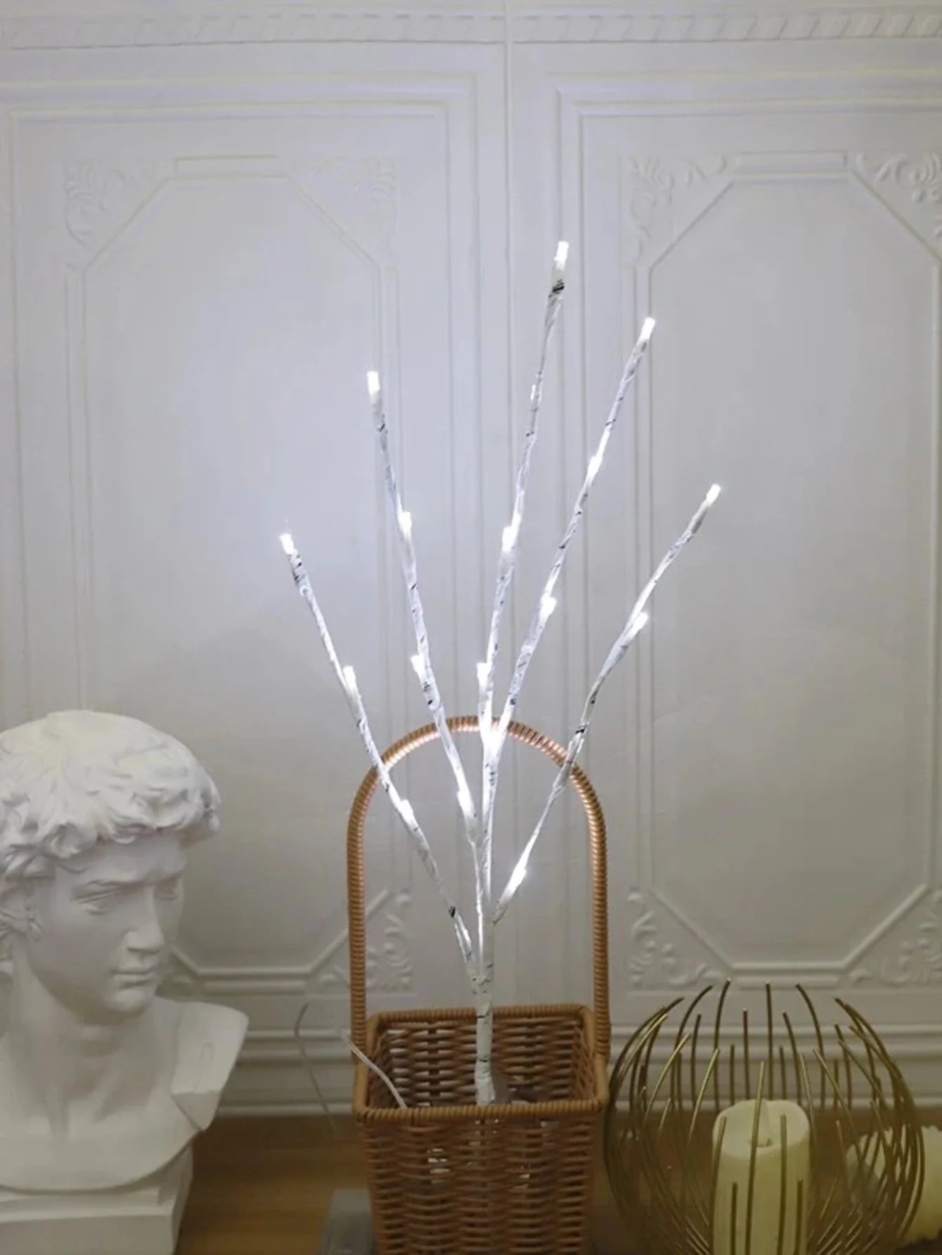 1 PC White Birch Branch Lights Battery Operated 20 LED Fairy Lights Willow Branches for Home Bedroom Inside Outdoor Decoration The Home Essentials