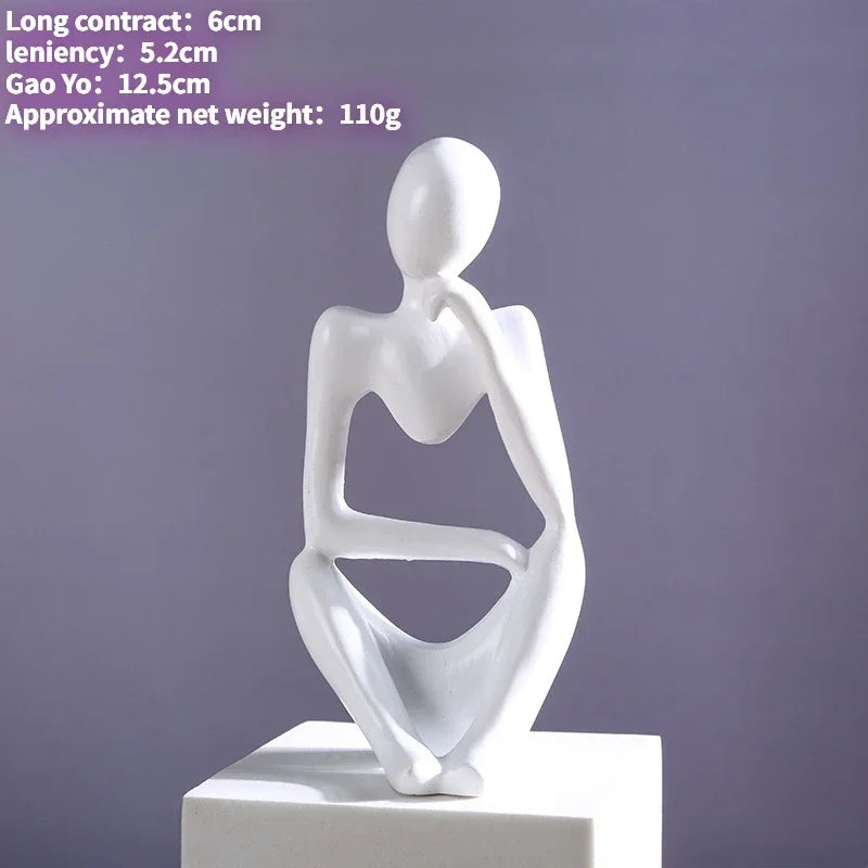 Sand Color The Thinker Abstract Statues Sculptures Yoga Figurine Nordic Living Room Home Decor Decoration Maison Desk Ornaments The Home Essentials
