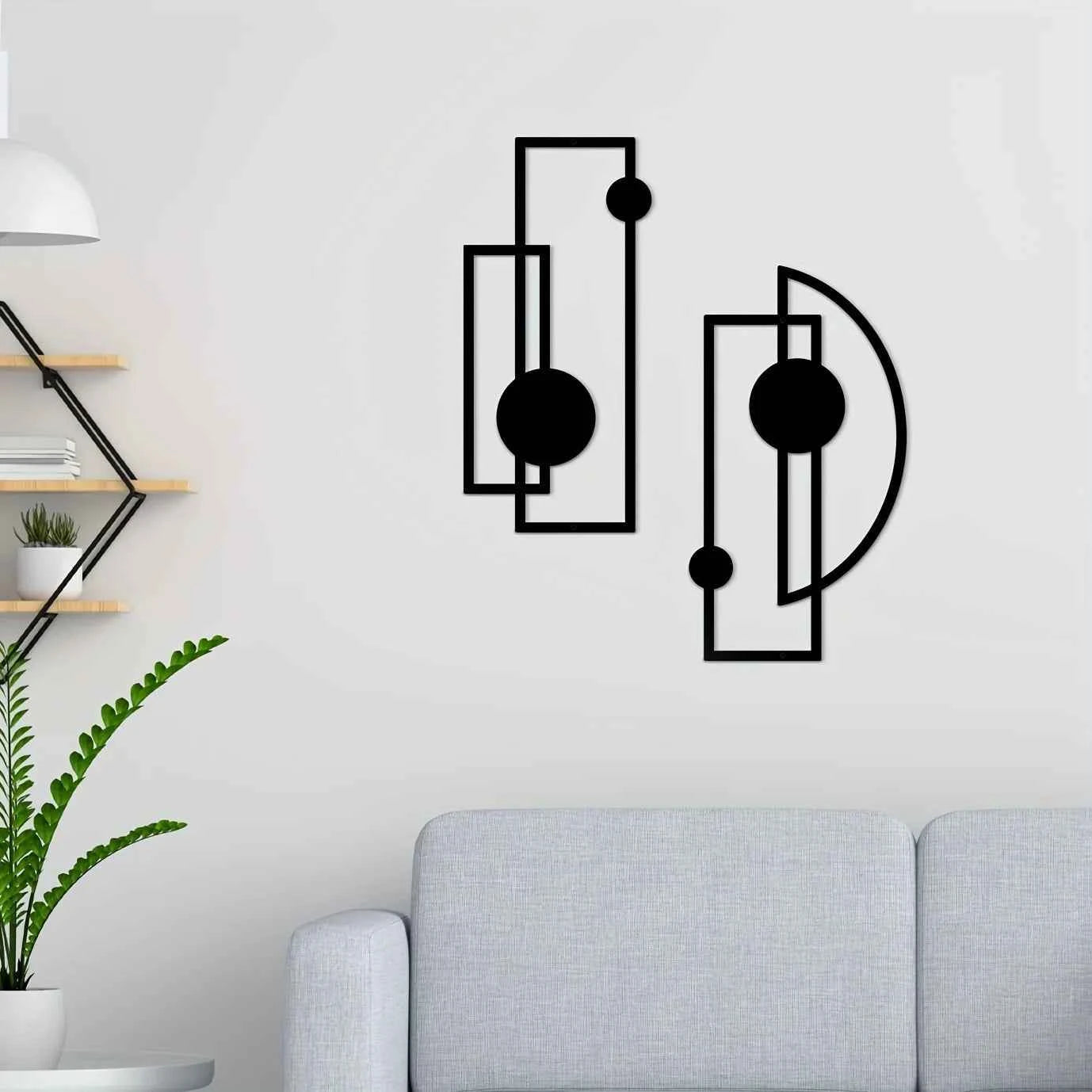 2pcs/set Metal Wall Decor, Metal Wall Art Minimalist, Wall Art Abstract Metal Hollow Vertical Decorations, Wall Sculptures