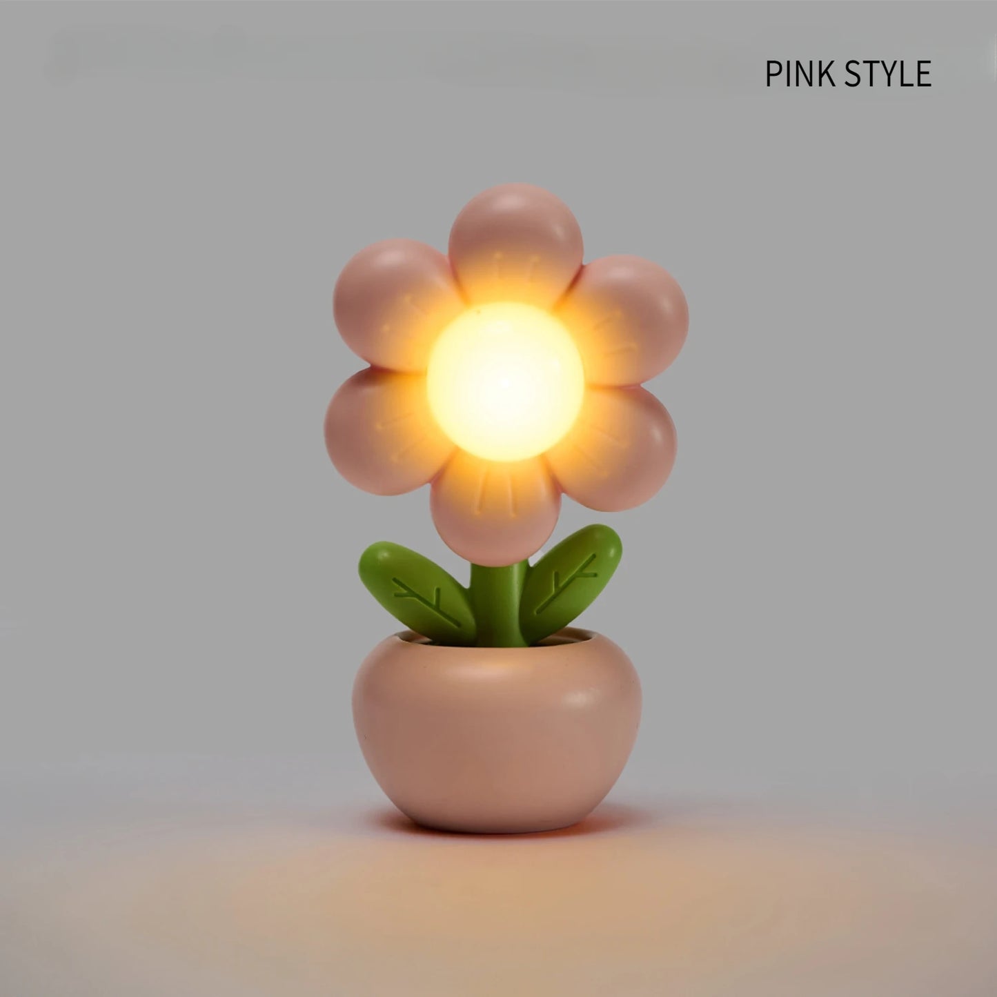 Mini LED Floral Potted Night Light For Bedroom Desk Mini Table Lamp Desktop Children's Gift Creative Decoration Night Lamp