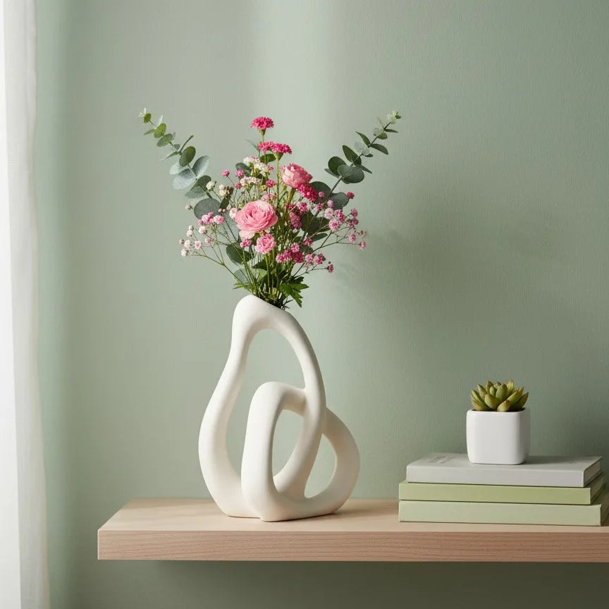 CAPIRON-Abstract Ceramic Vase, Flower Arrangement, Living Room, Table Office, Home Decoration Accessories, Interior Pampas Grass