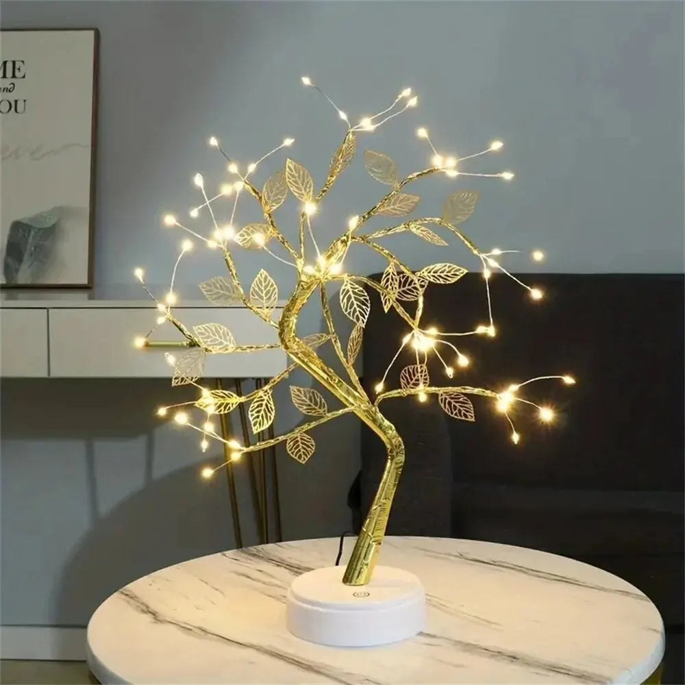 LED Rose Leaf Table Lamp USB Christmas Tree Fairy Light Night Lights Home DIY Party Wedding Bedroom Decoration Mother's Day Gift The Home Essentials