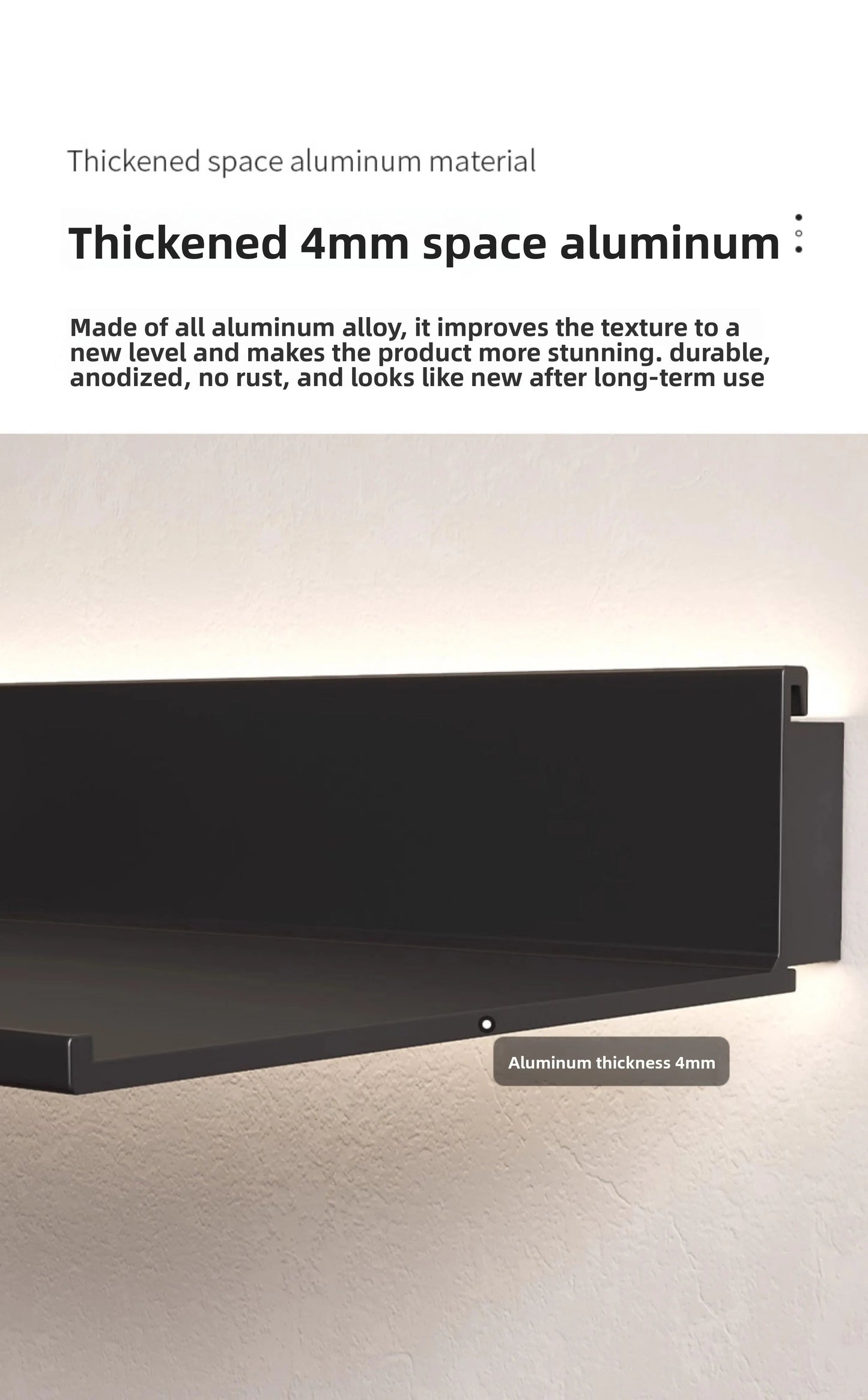 Luminous LED Storage Rack Aluminum Alloy Wall Holder L-shaped One-word Bookshelf for Living Room Metal Glowing Display Shelf The Home Essentials