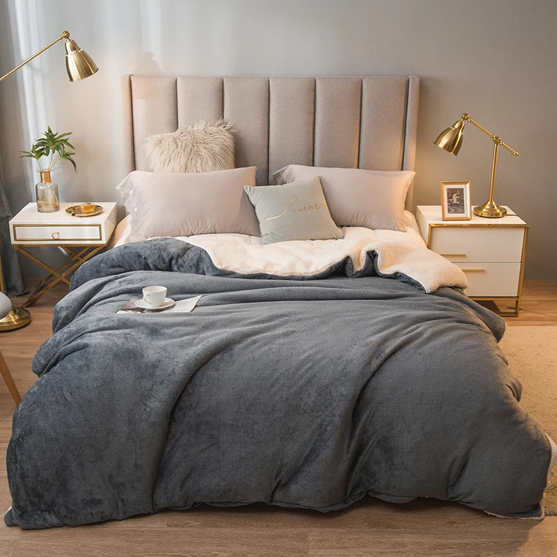 Wool Throw Blanket Keep Warm Winter Bed Blankets Double Sided Queen Duvet Cover Camping Double Bed Cover Bedspread On The Bed The Home Essentials