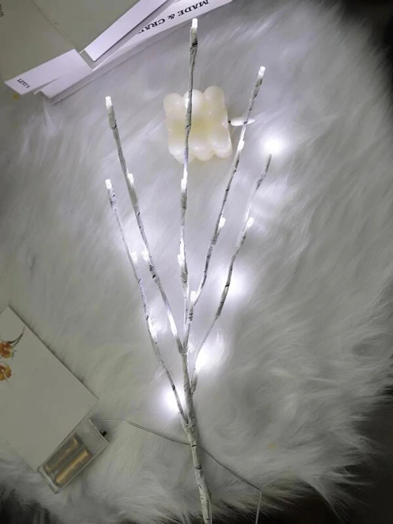 1 PC White Birch Branch Lights Battery Operated 20 LED Fairy Lights Willow Branches for Home Bedroom Inside Outdoor Decoration The Home Essentials