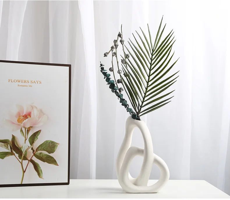 CAPIRON-Abstract Ceramic Vase, Flower Arrangement, Living Room, Table Office, Home Decoration Accessories, Interior Pampas Grass