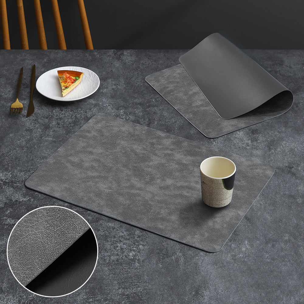 Luxury Placemat Leather Waterproof Double Layer Cowhide  Western Food Mat Hotel Insulation Mat Placemats for Dinning Table The Home Essentials