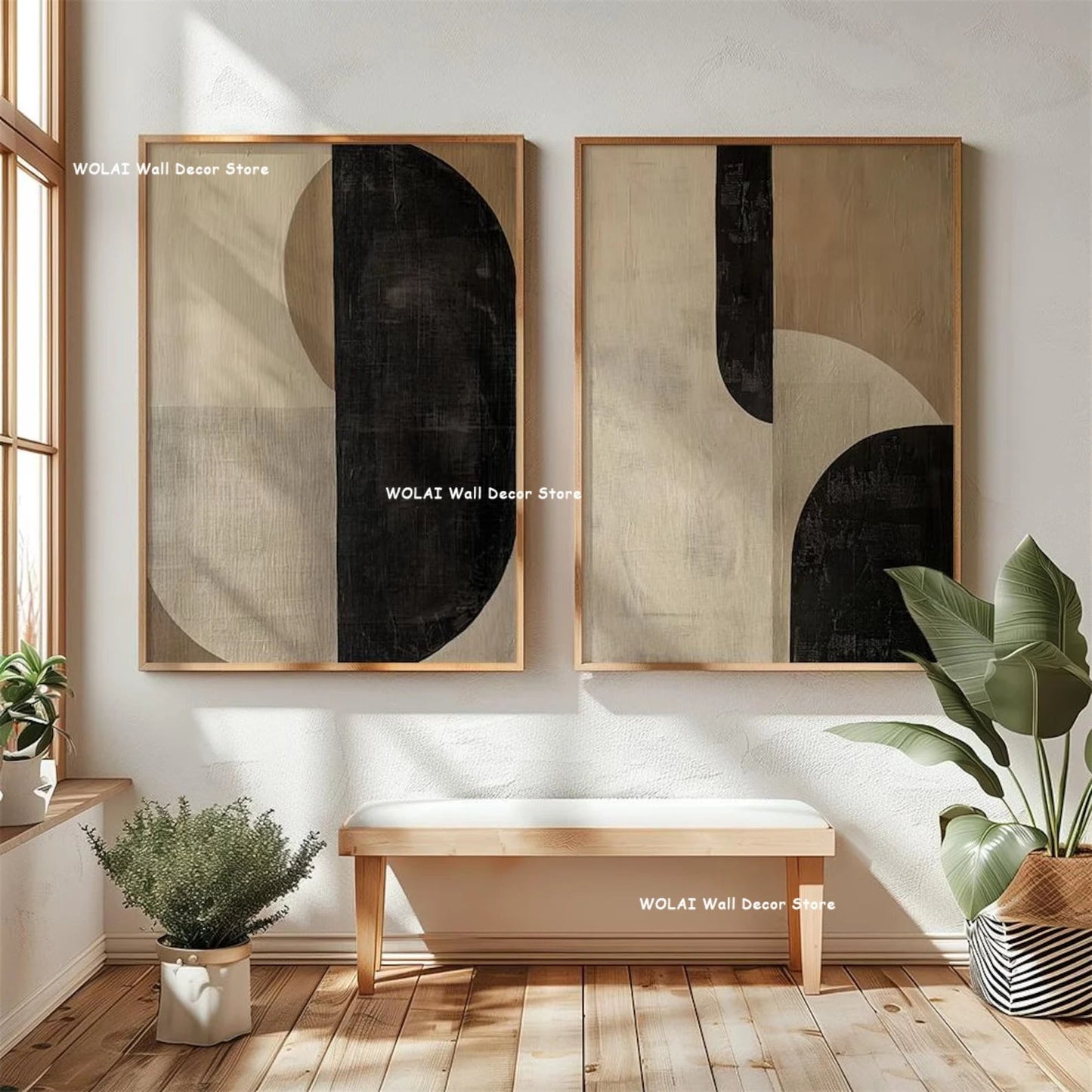 2pcs/set Japanese Retro Wabisabi Mountain Abstract Canvas Printing Abstract Green Sunset Flying Crane Wall Art Poster Home Decor The Home Essentials
