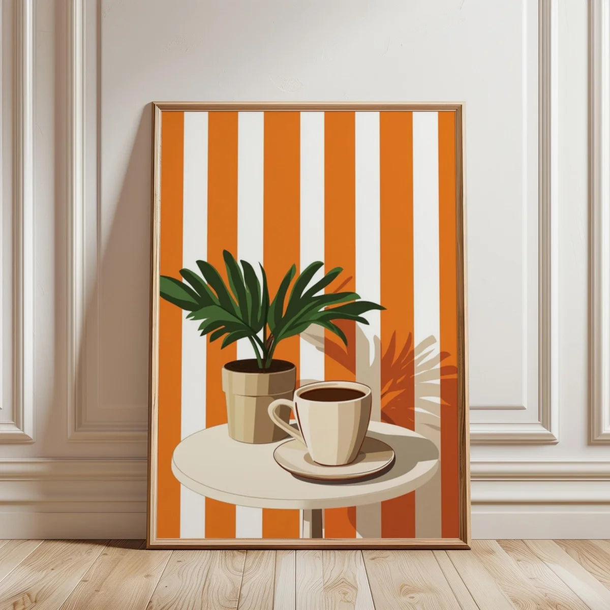 Vintage Coffee Plant Warm Stripes Canvas Prints Poster Retro MinimalistSuitable for Decoration in Living Rooms Bedrooms The Home Essentials