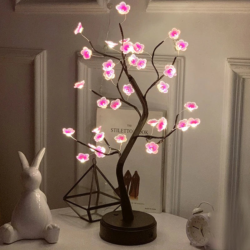 LED Rose Leaf Table Lamp USB Christmas Tree Fairy Light Night Lights Home DIY Party Wedding Bedroom Decoration Mother's Day Gift The Home Essentials