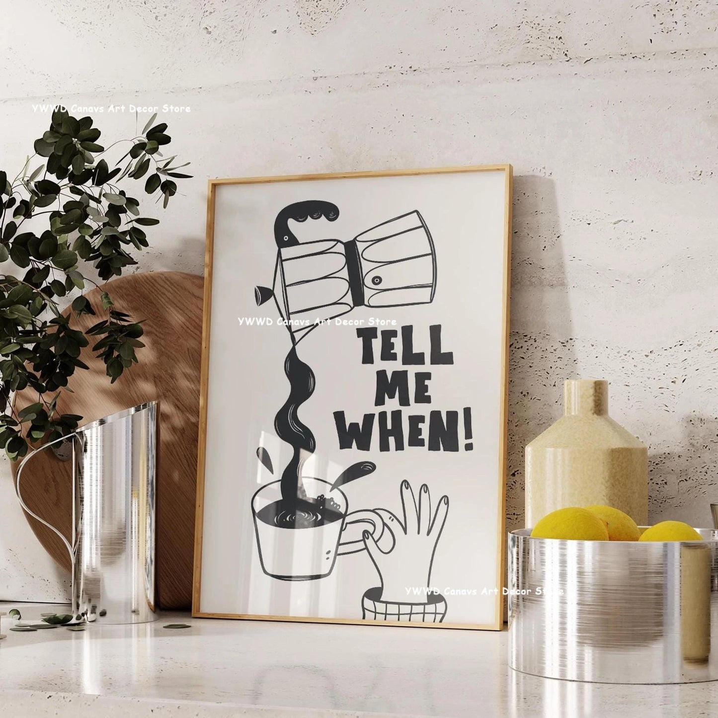 Bon Appetit Typesetting Kitchen Canvas Printing Moka Pot Espresso Art Poster for Modern Living Room Dining Room Home Decor Gift The Home Essentials