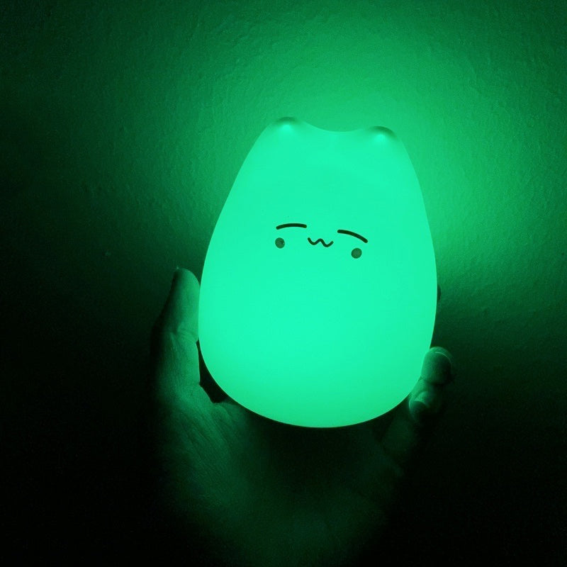 Mini Popular Cat Baby Night Lamp 7-color Pat Touch Color-changing Eye Protection Bedroom Bedside Night Light Gift Children The Home Essentials