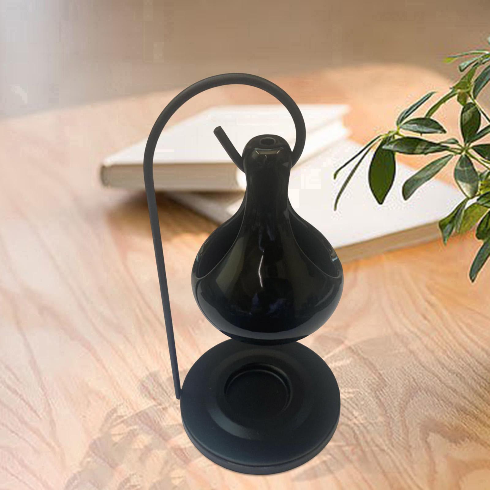 Ceramic Candle Holder Essential Oil Burner Diffuser Furnace Warmer Tealight Candle Wood Base Lamp Porcelain Living Room Decor The Home Essentials