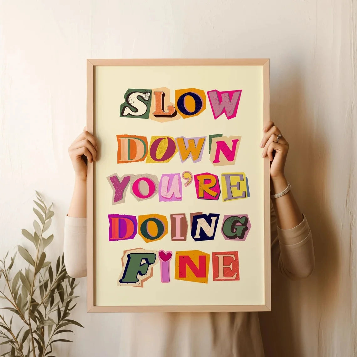 1pc Simple Trendy Text Printing Poster, Simple Canvas Wall Decoration, Modern Art Home Decoration, Living Room Decoration The Home Essentials