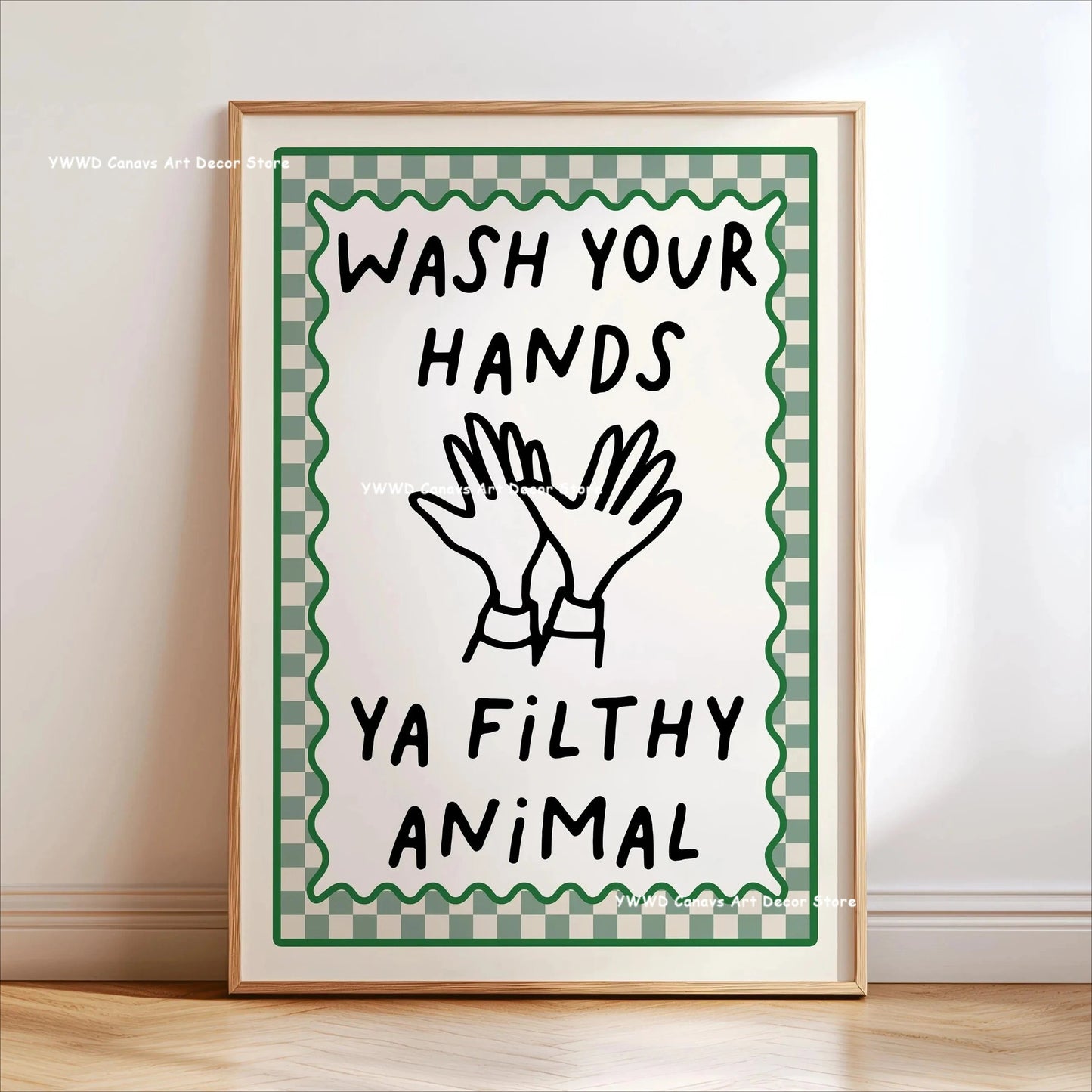 Wash Your Paws Black Cat Animal Canvas Print Funny Bathroom Quote Wall Art Poster for Modern Living Room Toilet Home Decor Gifts The Home Essentials